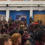 Riverside students in assembly hall